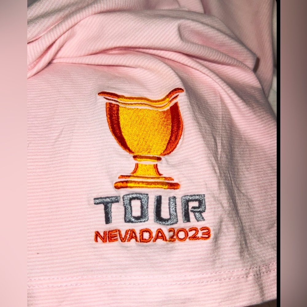 B Draddy Sport light pink polo shirt golf club Nevada Tour small pristine - Picture 2 of 11